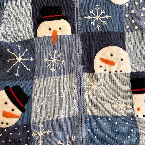 Vintage Talbots Festive Snowman Sweater size medium - Picture 4 of 8